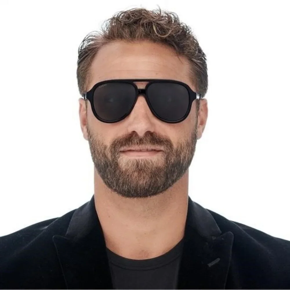 Authentic- New - Gucci Men’s Sunglasses GG0688S 001 Black/ Gray
